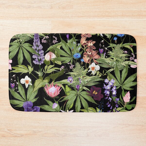 Item preview, Cannabis leaf, tropical flowers. Marijuana legalize symbol. designed and sold by MatyKotiv.