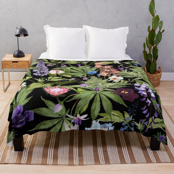 Item preview, Cannabis leaf, tropical flowers. Marijuana legalize symbol. designed and sold by MatyKotiv.