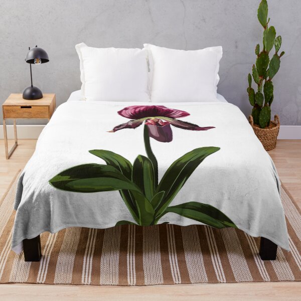 Item preview, Paphiopedilum orchid - venus slipper flower with green violet flowers. designed and sold by MatyKotiv.