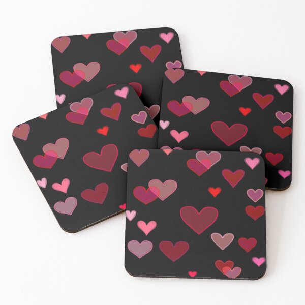 Item preview, Pink and Red Chalk Hearts on Black  designed and sold by JaygiesDesign.