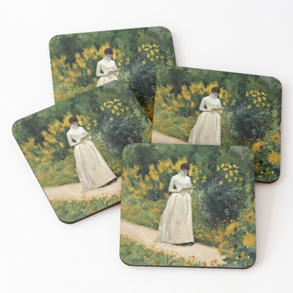 Item preview, Albert Aublet : Reading on the Garden Path (1883) designed and sold by YNTDigitalHouse.