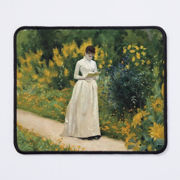 Item preview, Albert Aublet : Reading on the Garden Path (1883) designed and sold by YNTDigitalHouse.