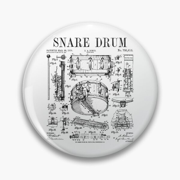 Item preview, Snare Drum Drummer Percussion Vintage Patent Drums Musician designed and sold by GrandeDuc.