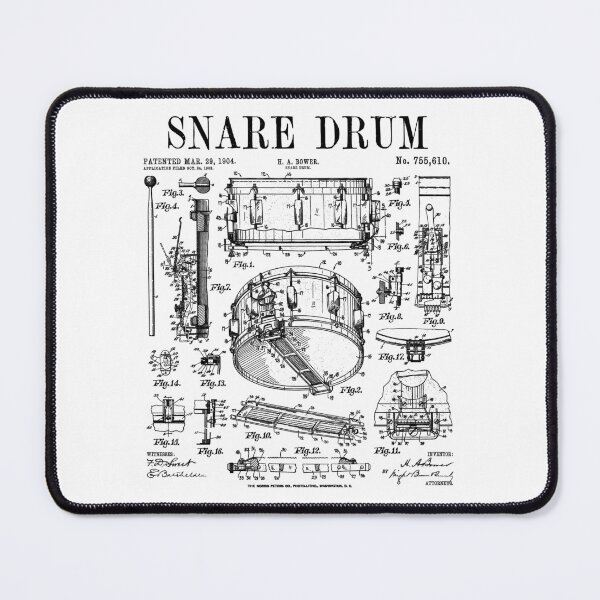 Item preview, Snare Drum Drummer Percussion Vintage Patent Drums Musician designed and sold by GrandeDuc.