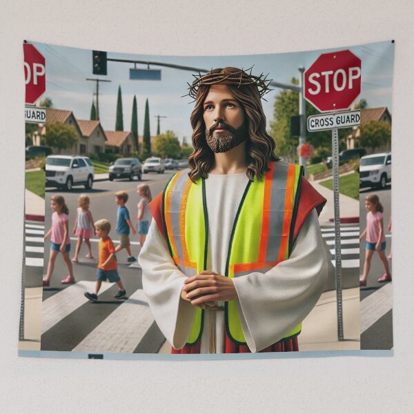 Item preview, Jesus the Crossing Guard: Protecting the Little Ones with Divine Care designed and sold by Meta2Physical.