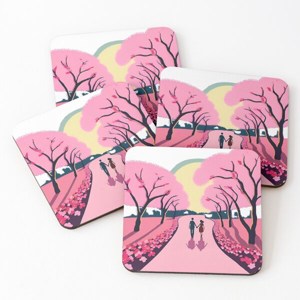 Item preview, couple in the pink landscape happy valentines day  designed and sold by Rainbow Paws Garden.