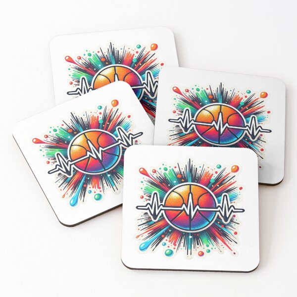 Item preview, Basketball Heartbeat Sticker - Perfect for Sports Lovers! designed and sold by Psycho-Crazy.