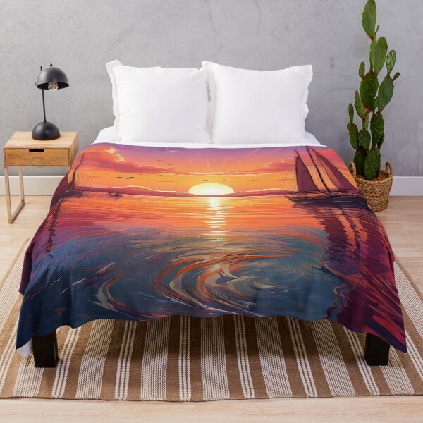 Item preview, Sunset Sailing Scene – Vibrant Ocean Landscape designed and sold by RaiyaTees.