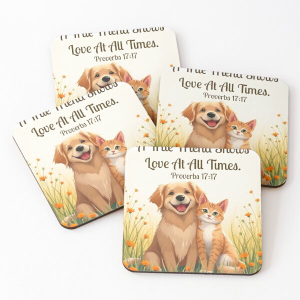 Item preview, A true friend shows love at all times. Proverbs 17:17 (Dog & Cat)  designed and sold by svarupa.