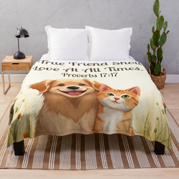 Item preview, A true friend shows love at all times. Proverbs 17:17 (Dog & Cat) designed and sold by svarupa.