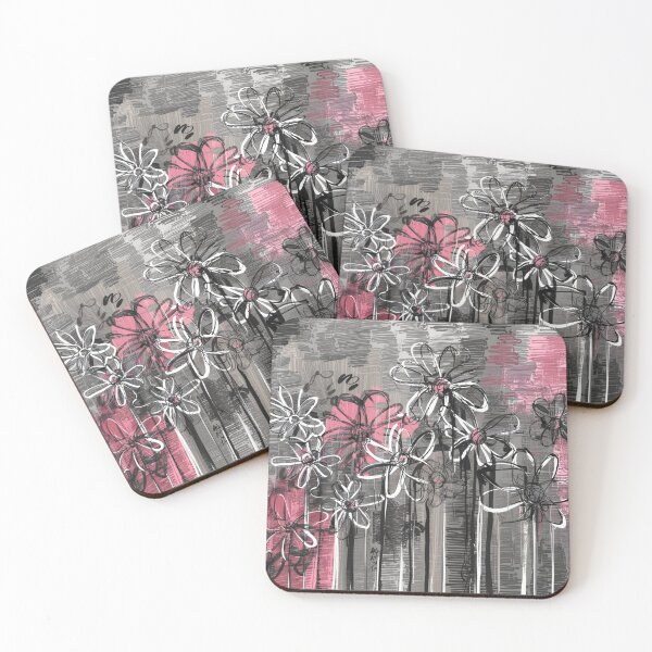 Item preview, Expressive Pink and Gray Wildflower Abstract designed and sold by WildStroke.