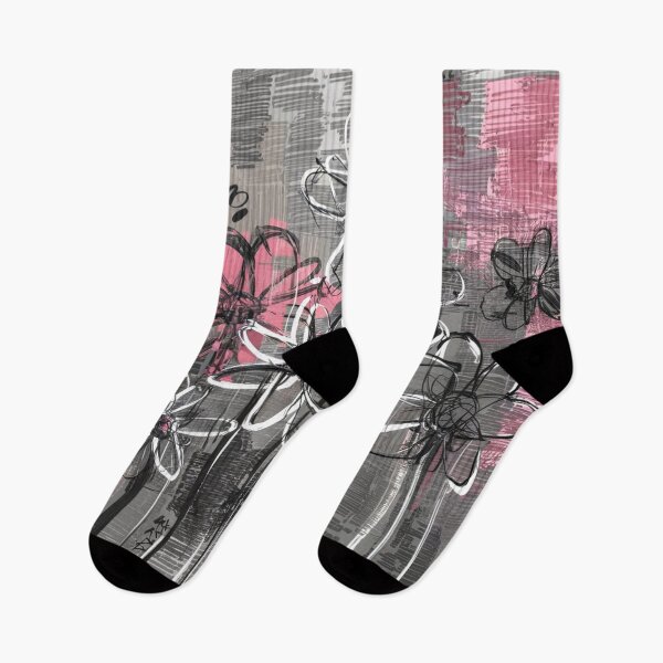 Item preview, Expressive Pink and Gray Wildflower Abstract designed and sold by WildStroke.