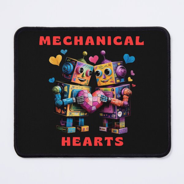 Item preview, Mechanical Hearts Two Colorful Robots Holding A Heart designed and sold by Maggie Mustard.