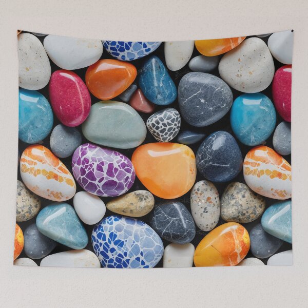 Item preview, A vibrant mix of colorful pebbles and smooth rocks designed and sold by Giuseppe Cammino.