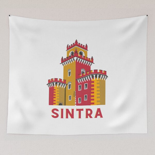 Item preview, Sintra Palace Colorful Landmark Illustration designed and sold by VisualArtsOasis.