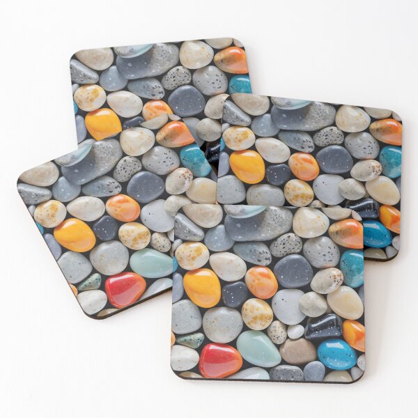 Item preview, A vibrant mix of colorful pebbles and smooth rocks designed and sold by Giuseppe Cammino.