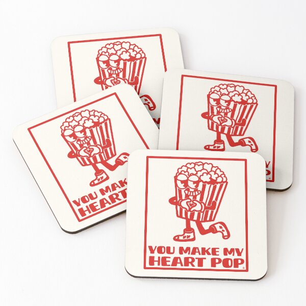 Item preview, You make my heart pop - Retro popcorn mascot in love designed and sold by petiteToulon.