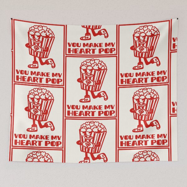 Item preview, You make my heart pop - Retro popcorn mascot in love designed and sold by petiteToulon.