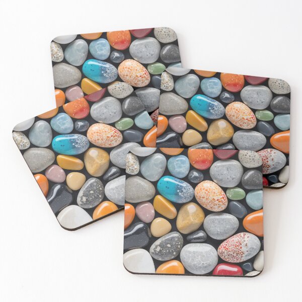 Item preview, A vibrant mix of colorful pebbles and smooth rocks designed and sold by Giuseppe Cammino.