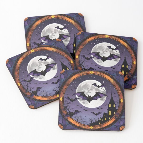 Item preview, Halloween Celestial Bats Print, Faux Spooky Moon and Stars Design designed and sold by PixelStoneDesign .