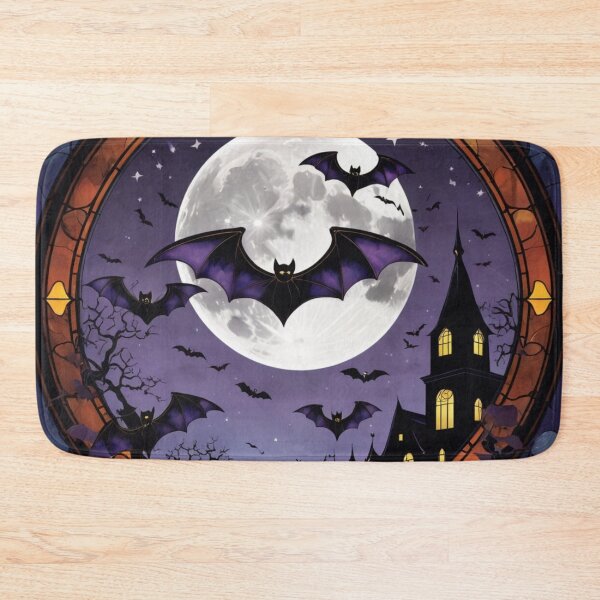 Item preview, Halloween Celestial Bats Print, Faux Spooky Moon and Stars Design designed and sold by PixelStoneDesign .