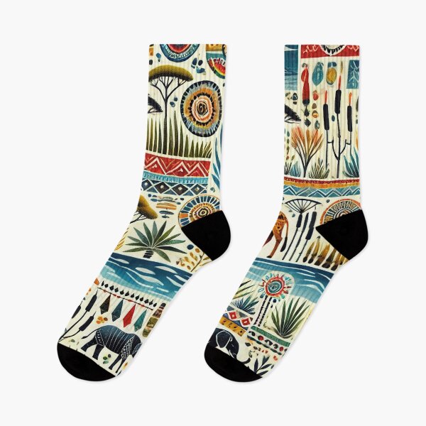 Item preview, Giraffe in African Ethnic Colors designed and sold by WildlifeSafari.
