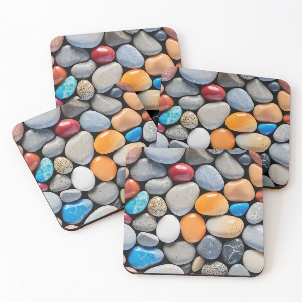 Item preview, A vibrant mix of colorful pebbles and smooth rocks designed and sold by Giuseppe Cammino.