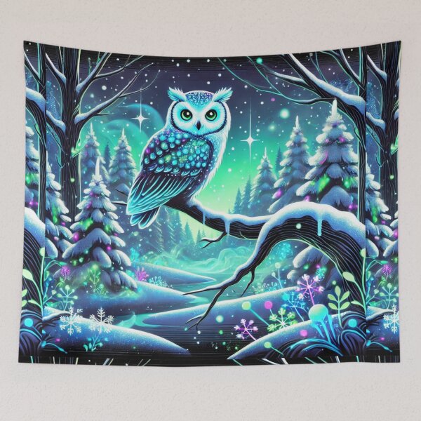 Item preview, The Glowing Guardian: A Mystical Owl in a Snowy Wonderland designed and sold by Meta2Physical.
