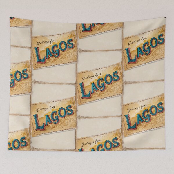 Item preview, Lagos Vintage Travel Retro Postcard Design designed and sold by TravelPostcardGems.