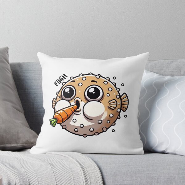 Item preview, Pufferfish Eating Carrot designed and sold by FreshArtFusion.