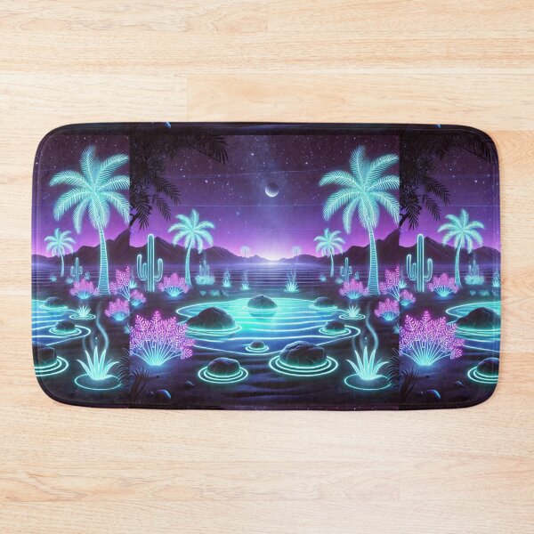 Item preview, Neon Desert Oasis: A Cosmic Landscape of Glowing Wonders designed and sold by Meta2Physical.