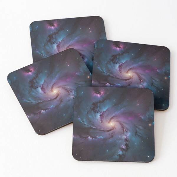 Item preview, A vibrant galaxy with swirling purple and blue nebulae, stars shining brightly. designed and sold by johndesignwaves.