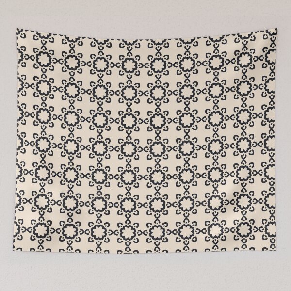 Item preview, Black and Beige Decorative Floral Heart Pattern. designed and sold by Merbuda.