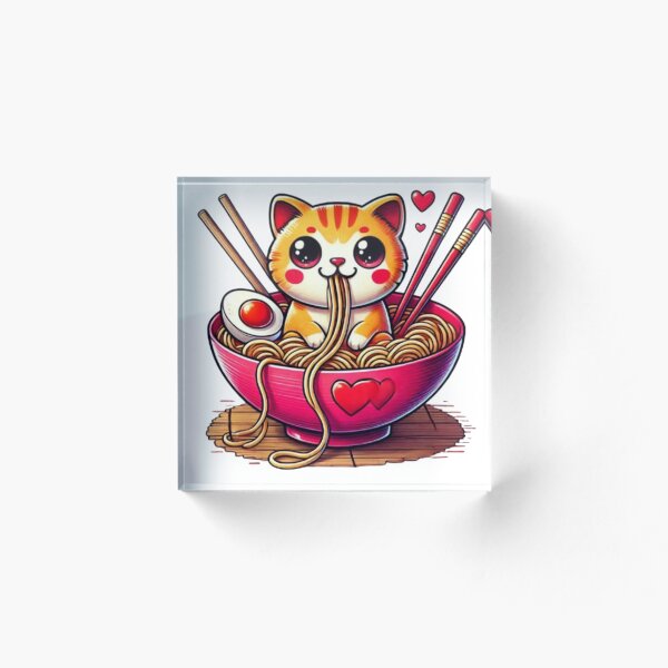 Item preview, Heart Cats Ramen Noodles Anime Cute Valentines Day Kitten designed and sold by Jamjomy Store.