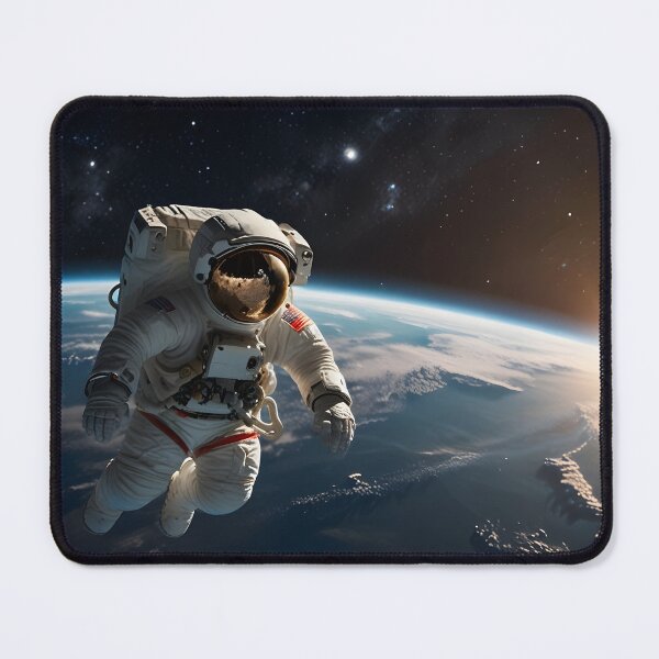 Item preview, An astronaut floating in space, gazing at Earth, surrounded by cosmic light designed and sold by johndesignwaves.