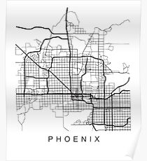 Minimalistische Stadt-Stadtplan-Karten-dunkles Design Phoenix AZ Poster