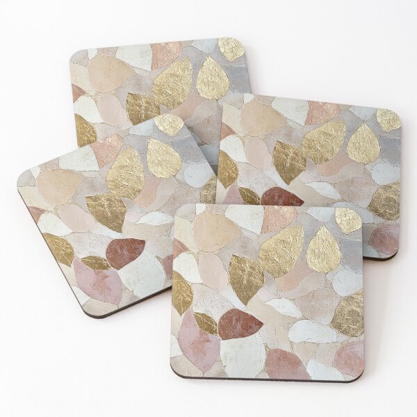 Item preview, Abstract Gold Leaf with Soft Pastels designed and sold by joanafly.