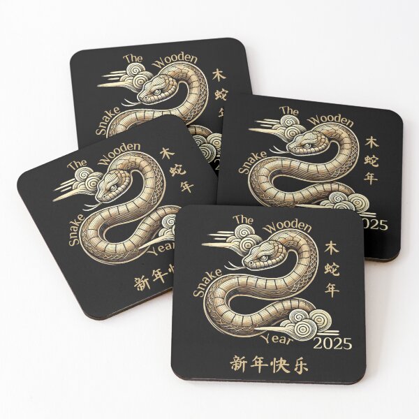 Item preview, The Wooden Snake Year  Happy Chinese New Year 2025 designed and sold by DarekShop.