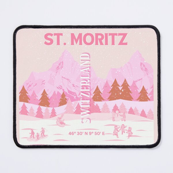 Item preview, St. Moritz Travel Art, Switzerland Travel Art, Preppy Art designed and sold by Magic Love Art Print.