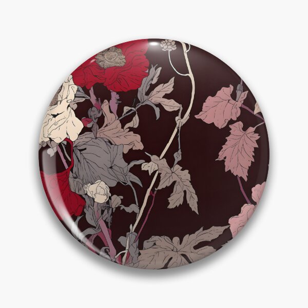 Artikelvorschau, Dunkles romantisches Blumenmuster - Kräftiges rotes und cremefarbenes botanisches Design entworfen und verkauft von lemonjam.