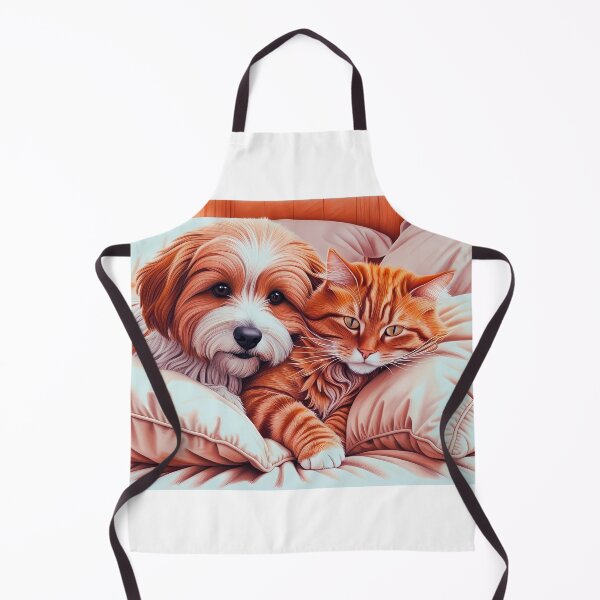 Item preview, "Cozy Valentine: Dog and Cat Friendship Art – A Perfect Gift for Animal designed and sold by RoadMail.