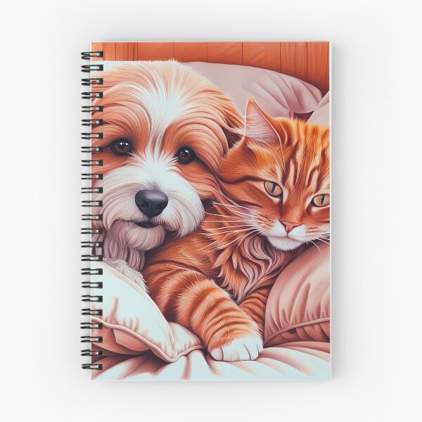 Item preview, "Cozy Valentine: Dog and Cat Friendship Art – A Perfect Gift for Animal  designed and sold by RoadMail.