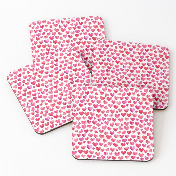 Artikelvorschau, Valentines Liebe Herzen Aquarell rosa und rot entworfen und verkauft von MoonMonkeyNbear.