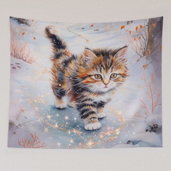 Item preview, Magical kitten walking in the forest designed and sold by M-Y-A-R-T-.