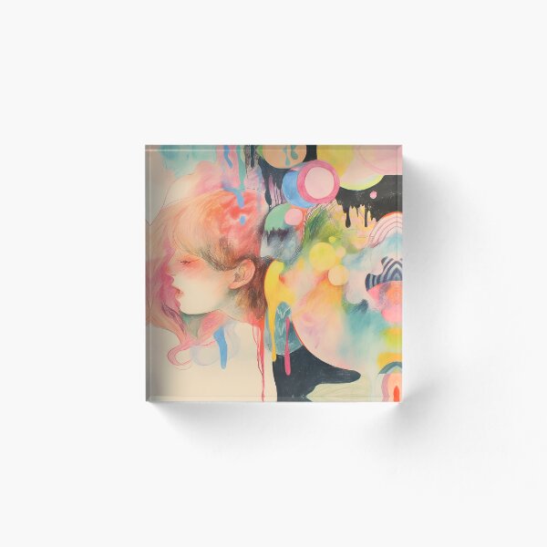 Item preview, Surreal Dreamscape Portrait - Abstract Colorful Dripping Artwork designed and sold by lemonjam.