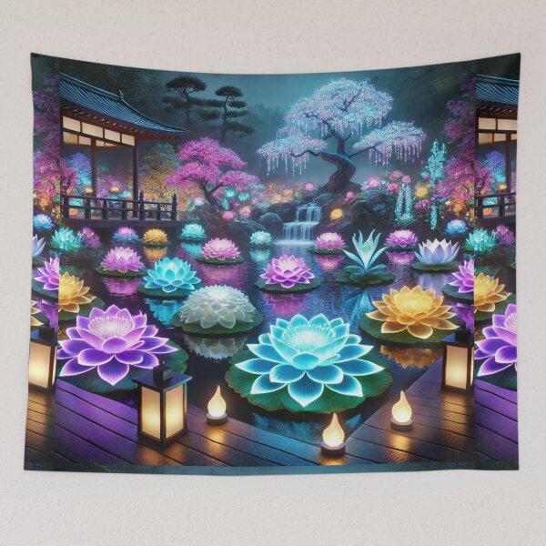 Item preview, The Glowing Lotus Garden: A Dreamlike Oasis of Light and Serenity designed and sold by Meta2Physical.