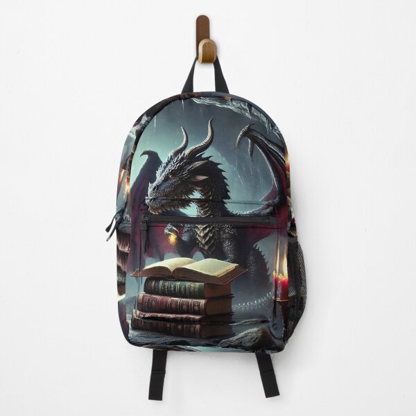 Item preview, Dark Dragon who loves reading magic books in his dungeon Cave Fantasy DND, D&D Bookish Nerd Fire Breathing designed and sold by TheTimeTaxi.