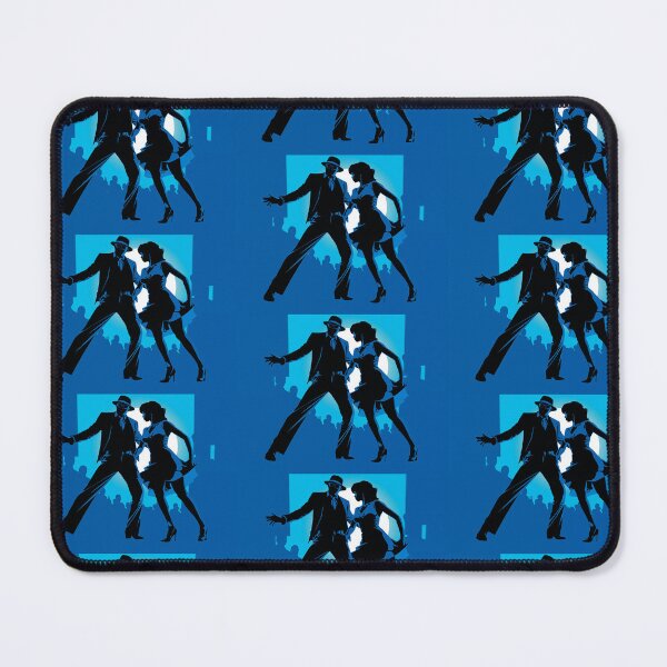 Item preview, Djovan - Elegant Dancing Duo Silhouette on Blue Background designed and sold by djovan.