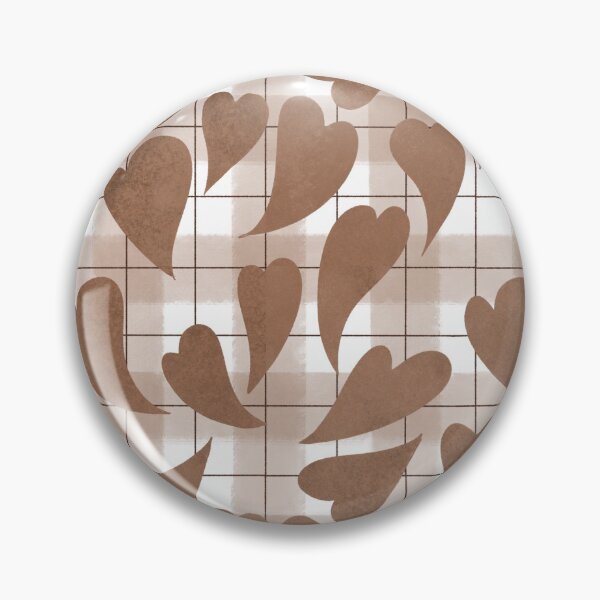 Item preview, Mocha Mousse Hearts on Gingham  designed and sold by AnnikaisDrawing.