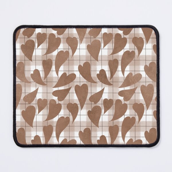 Item preview, Mocha Mousse Hearts on Gingham designed and sold by AnnikaisDrawing.